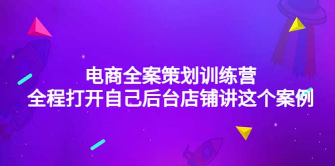 电商全案策划训练营：全程打开自己后台店铺讲这个案例（9节课时）安创网-网创项目资源站-副业项目-创业项目-搞钱项目安创网