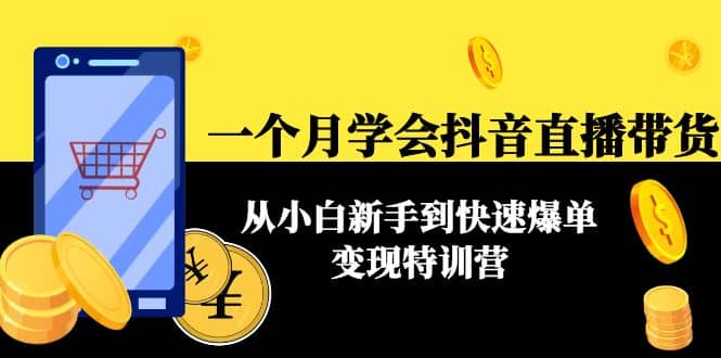 一个月学会抖音直播带货：从小白新手到快速爆单变现特训营(63节课)安创网-网创项目资源站-副业项目-创业项目-搞钱项目安创网