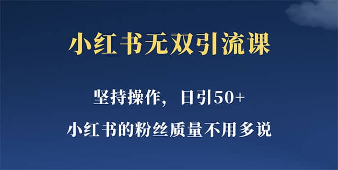 小红书无双课一天引50+女粉，不用做视频发视频，小白也很容易上手拿到结果安创网-网创项目资源站-副业项目-创业项目-搞钱项目安创网