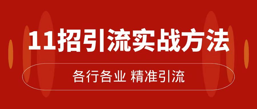 精准引流术：11招引流实战方法，让你私域流量加到爆（11节课完整版）安创网-网创项目资源站-副业项目-创业项目-搞钱项目安创网