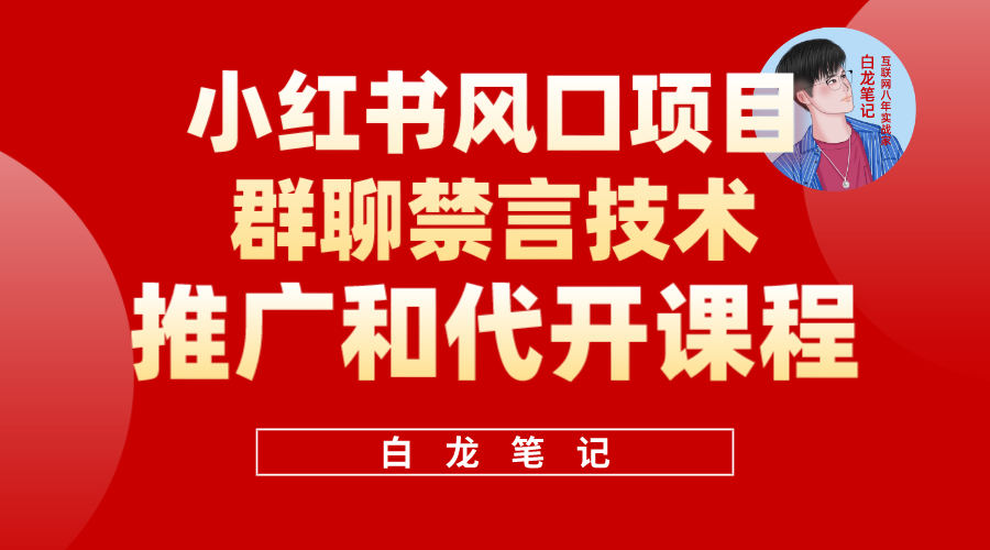 小红书风口项目日入300+，小红书群聊禁言技术代开项目，适合新手操作安创网-网创项目资源站-副业项目-创业项目-搞钱项目安创网