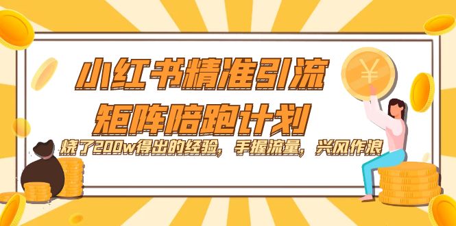 小红书精准引流·矩阵陪跑计划：烧了200w得出的经验，手握流量，兴风作浪！安创网-网创项目资源站-副业项目-创业项目-搞钱项目安创网