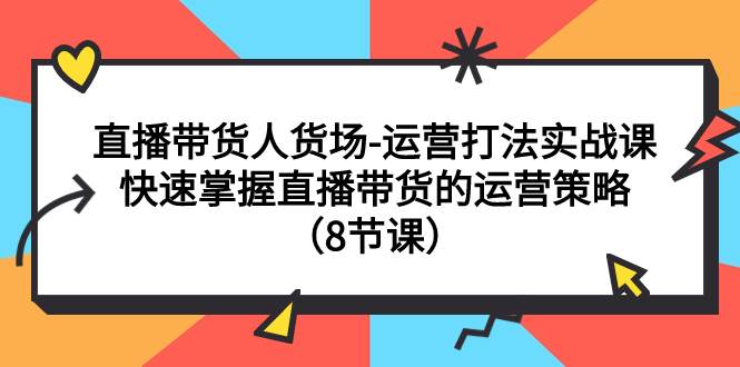 直播带货人货场-运营打法实战课：快速掌握直播带货的运营策略（8节课）安创网-网创项目资源站-副业项目-创业项目-搞钱项目安创网