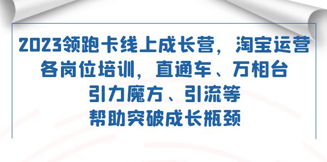 2023领跑·卡 线上成长营 淘宝运营各岗位培训 直通车 万相台 引力魔方 引流安创网-网创项目资源站-副业项目-创业项目-搞钱项目安创网