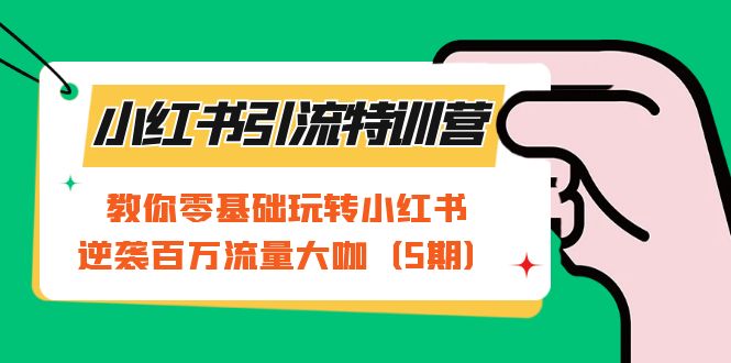 小红书引流特训营-第5期：教你零基础玩转小红书，逆袭百万流量大咖安创网-网创项目资源站-副业项目-创业项目-搞钱项目安创网