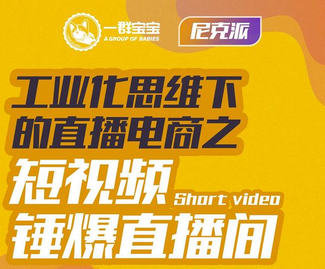 尼克派·工业化思维下的直播电商之短视频锤爆直播间，听话照做执行爆单安创网-网创项目资源站-副业项目-创业项目-搞钱项目安创网