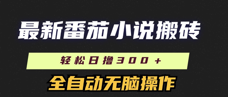 最新番茄小说搬砖，日撸300＋！全自动操作，可矩阵放大！安创网-网创项目资源站-副业项目-创业项目-搞钱项目安创网