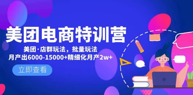 美团电商特训营：美团·店群玩法，无脑铺货安创网-网创项目资源站-副业项目-创业项目-搞钱项目安创网
