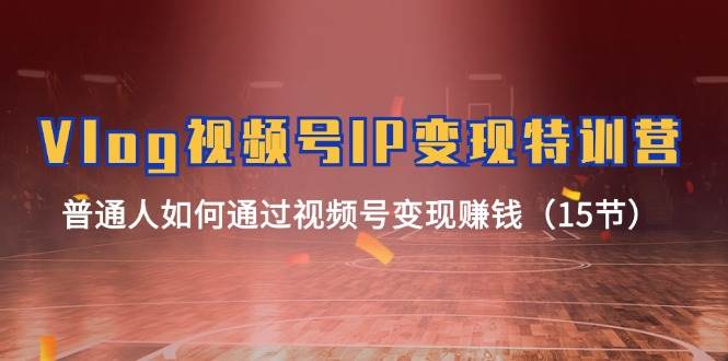 Vlog 视频号IP变现特训营，普通人如何通过视频号变现赚钱（15节）安创网-网创项目资源站-副业项目-创业项目-搞钱项目安创网