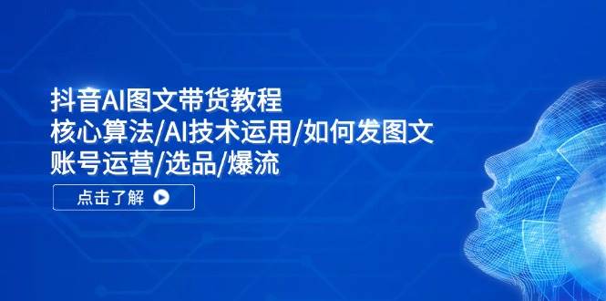 抖音AI图文带货教程：核心算法/AI技术运用/如何发图文/账号运营/选品/爆流安创网-网创项目资源站-副业项目-创业项目-搞钱项目安创网
