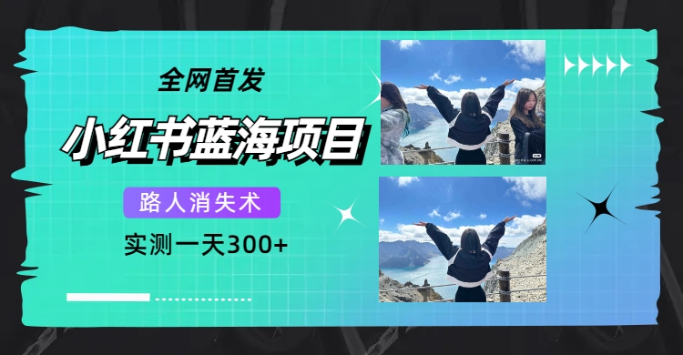 全网首发，小红书蓝海项目，路人消失术，实测一天300+（教程+工具）安创网-网创项目资源站-副业项目-创业项目-搞钱项目安创网