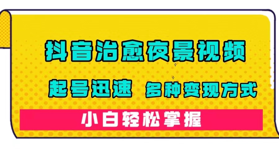 抖音治愈系夜景视频，起号迅速，多种变现方式，小白轻松掌握（附120G素材）安创网-网创项目资源站-副业项目-创业项目-搞钱项目安创网