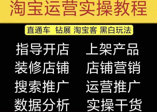 2023淘宝开店教程0基础到高级全套视频网店电商运营培训教学课程（2月更新）安创网-网创项目资源站-副业项目-创业项目-搞钱项目安创网