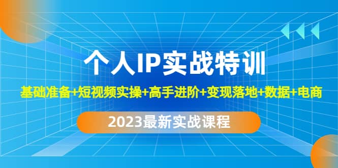 2023个人IP实战特训：基础准备+短视频实操+高手进阶+变现落地+数据+电商安创网-网创项目资源站-副业项目-创业项目-搞钱项目安创网