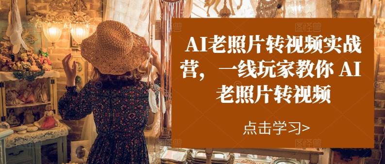 AI老照片转视频实操训练营，一线玩家教你AI老照片转视频安创网-网创项目资源站-副业项目-创业项目-搞钱项目安创网