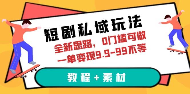 短剧私域玩法，全新思路，0门槛可做，一单变现9.9-99不等（教程+素材）安创网-网创项目资源站-副业项目-创业项目-搞钱项目安创网
