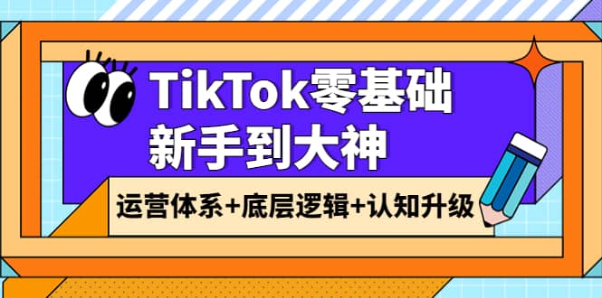 TikTok零基础新手到大神：运营体系+底层逻辑+认知升级（9节系列课）安创网-网创项目资源站-副业项目-创业项目-搞钱项目安创网