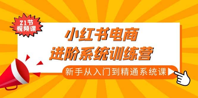 小红书电商进阶系统训练营：新手从入门到精通系统课（21节视频课）安创网-网创项目资源站-副业项目-创业项目-搞钱项目安创网