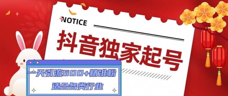 抖音独家起号，适合各类行业（9节视频课）安创网-网创项目资源站-副业项目-创业项目-搞钱项目安创网