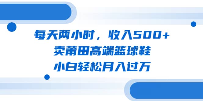 每天两小时，收入500+，卖莆田高端篮球鞋，小白轻松月入过万（教程+素材）安创网-网创项目资源站-副业项目-创业项目-搞钱项目安创网