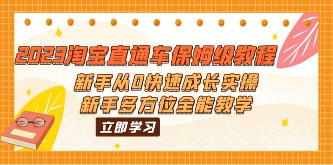 2023淘宝直通车保姆级教程：新手从0快速成长实操，新手多方位全能教学安创网-网创项目资源站-副业项目-创业项目-搞钱项目安创网