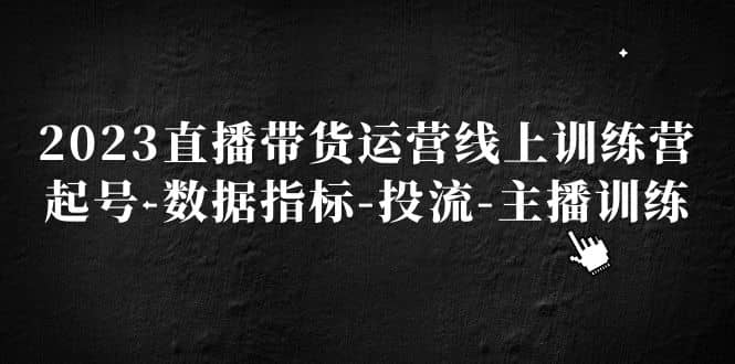 2023直播带货运营线上训练营，起号-数据指标-投流-主播训练安创网-网创项目资源站-副业项目-创业项目-搞钱项目安创网