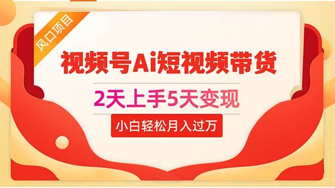 2天上手5天变现视频号Ai短视频带货0粉丝0基础小白轻松月入过万安创网-网创项目资源站-副业项目-创业项目-搞钱项目安创网