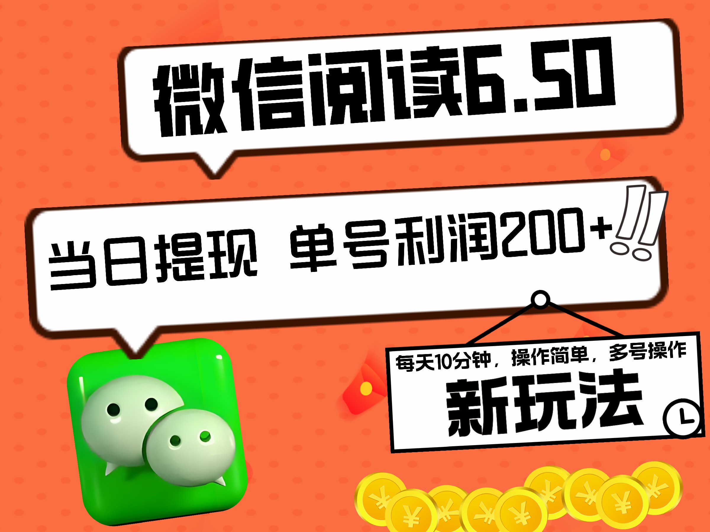 2024最新微信阅读6.50新玩法，5-10分钟 日利润200+，0成本当日提现，可矩阵多号操作安创网-网创项目资源站-副业项目-创业项目-搞钱项目安创网