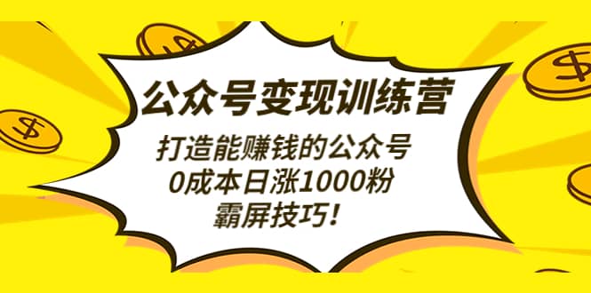 公众号变现训练营（第3期）安创网-网创项目资源站-副业项目-创业项目-搞钱项目安创网