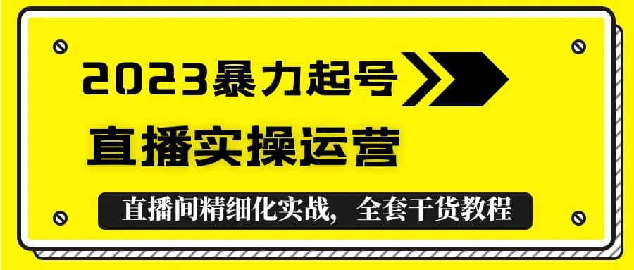 2023暴力起号+直播实操运营，全套直播间精细化实战，全套干货教程安创网-网创项目资源站-副业项目-创业项目-搞钱项目安创网
