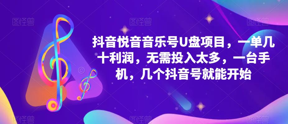 抖音音乐号U盘项目 一单几十利润 无需投入太多 一台手机 几个抖音号就开始安创网-网创项目资源站-副业项目-创业项目-搞钱项目安创网