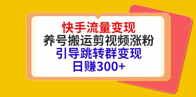 快手流量变现，养号搬运剪视频涨粉，引导跳转群变现日赚300+安创网-网创项目资源站-副业项目-创业项目-搞钱项目安创网