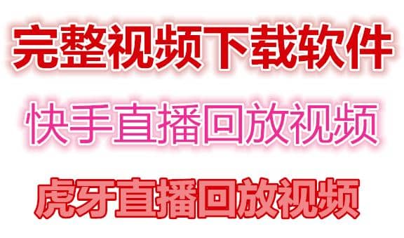 快手直播回放视频/虎牙直播回放视频完整下载(电脑软件+视频教程)安创网-网创项目资源站-副业项目-创业项目-搞钱项目安创网