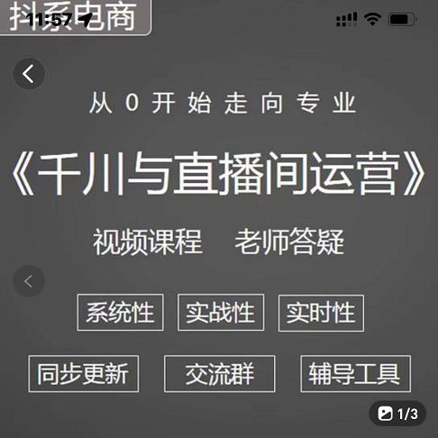 阳光·千川与直播间运营从0开始走向专业，93节完整版安创网-网创项目资源站-副业项目-创业项目-搞钱项目安创网