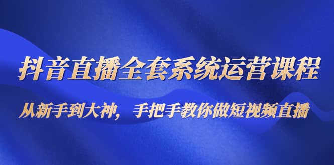 抖音直播全套系统运营课程：从新手到大神，手把手教你做直播短视频安创网-网创项目资源站-副业项目-创业项目-搞钱项目安创网