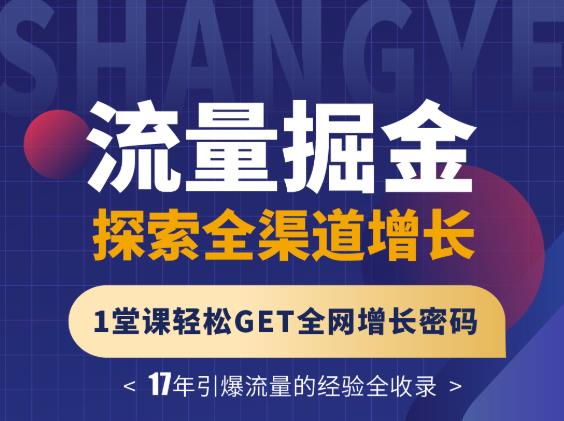 张琦流量掘金探索全渠道增长，1堂课轻松GET全网增长密码安创网-网创项目资源站-副业项目-创业项目-搞钱项目安创网