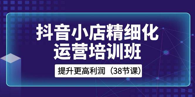 抖音小店-精细化运营培训班，提升更高利润（38节课）安创网-网创项目资源站-副业项目-创业项目-搞钱项目安创网