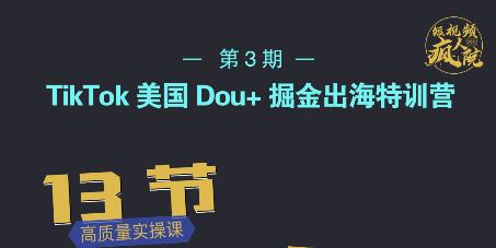 TikTok美国Dou+掘金出海特训营，美国dou+成功投放95%安创网-网创项目资源站-副业项目-创业项目-搞钱项目安创网