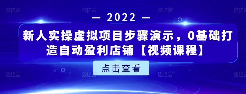 新人实操虚拟项目步骤演示，0基础打造自动盈利店铺【视频课程】安创网-网创项目资源站-副业项目-创业项目-搞钱项目安创网