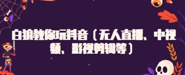 白狼教你玩抖音（无人直播、中视频、影视剪辑等）安创网-网创项目资源站-副业项目-创业项目-搞钱项目安创网