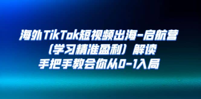 海外TikTok短视频出海-启航营（学习精准盈利）解读，手把手教会你从0-1入局安创网-网创项目资源站-副业项目-创业项目-搞钱项目安创网