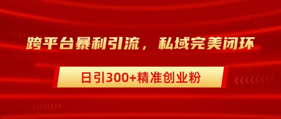 跨平台暴力引流，私域完美闭环，日引300+精准创业粉安创网-网创项目资源站-副业项目-创业项目-搞钱项目安创网