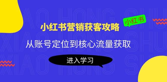 小红书营销获客攻略：从账号定位到核心流量获取，爆款笔记打造安创网-网创项目资源站-副业项目-创业项目-搞钱项目安创网