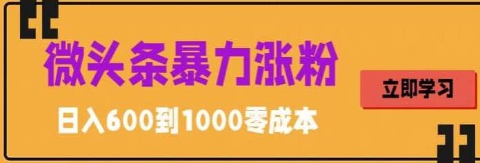 微头条暴力涨粉技巧搬运文案就能涨几万粉丝，简单0成本，日赚600安创网-网创项目资源站-副业项目-创业项目-搞钱项目安创网