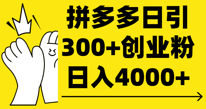 拼多多日引300+创业粉 日入4000+安创网-网创项目资源站-副业项目-创业项目-搞钱项目安创网