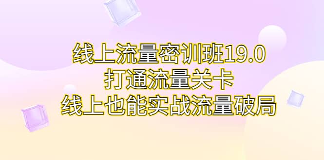 线上流量密训班19.0，打通流量关卡，线上也能实战流量破局安创网-网创项目资源站-副业项目-创业项目-搞钱项目安创网