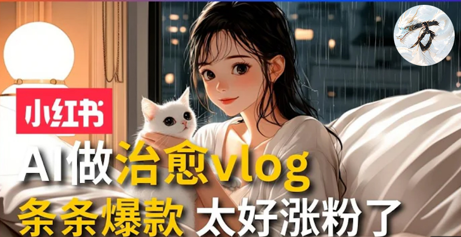 AI治愈系vlog动画视频，小红书7天 涨粉破千，商单报价1500+，0成本制作，日入2000+，有手就会 安创网-网创项目资源站-副业项目-创业项目-搞钱项目安创网
