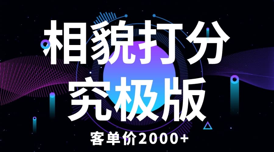 相貌打分究极版，客单价2000+纯新手小白就可操作的项目安创网-网创项目资源站-副业项目-创业项目-搞钱项目安创网