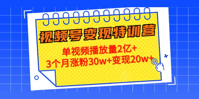 20天视频号变现特训营：单视频播放量2亿+安创网-网创项目资源站-副业项目-创业项目-搞钱项目安创网