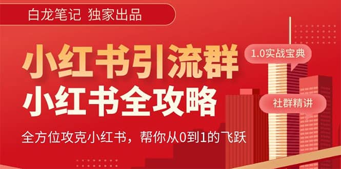 价值980元的《小红书运营和引流课》，日引100高质量粉安创网-网创项目资源站-副业项目-创业项目-搞钱项目安创网